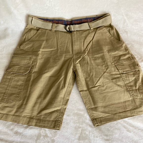 Shorts Mens Tan Shorts With Zipper Pockets And Belt Poshmark